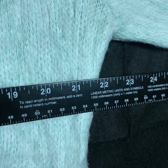 Express Womens Sweater Light Blue V Neck Super Soft Over Sized Puffed Sleeves L - Picture 8 of 12